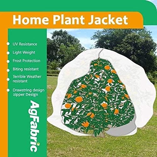 Agfabric Plant Covers Freeze Protection with Zipper 108"x108" 0.9oz Plant Frost Protection Covers Garden Plant Cover Drawstring Bags Winter Frost Pests Protection,White