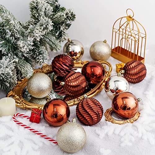 24ct Christmas Ball Ornaments Shatterproof Xmas Tree Hanging Balls Decorations Perfect for Holiday Wedding Christmas Decor (24 Count)