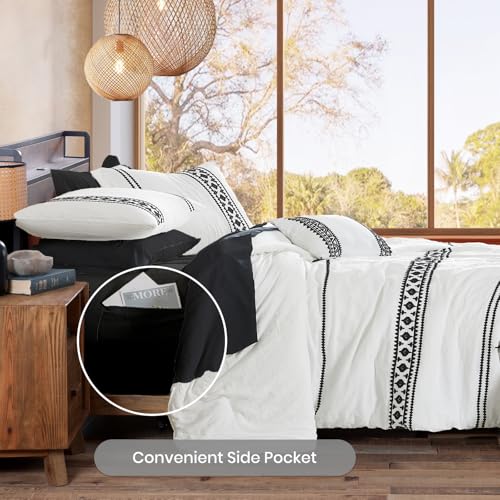 Embroidery California King Comforter Set 7 Pieces Bed in a Bag
