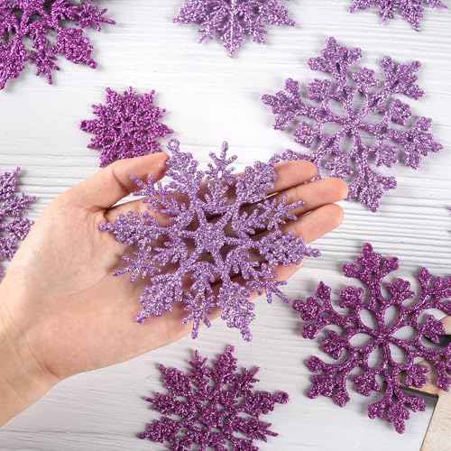 36pcs Purple Christmas Snowflake Ornaments (36 Count)