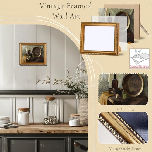 Vintage Gold Framed Wall Art for Home Decor