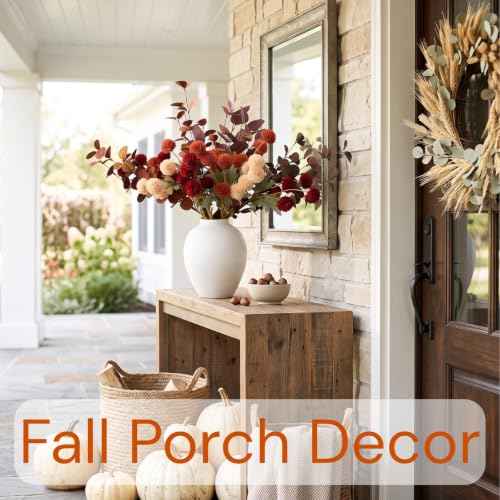 Orange Fall Flower Arrangement with Vase (12 Count)