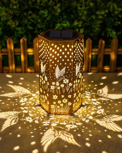 Hummingbird Solar Lantern 2Pack Gifts for Women Mom Grandma
