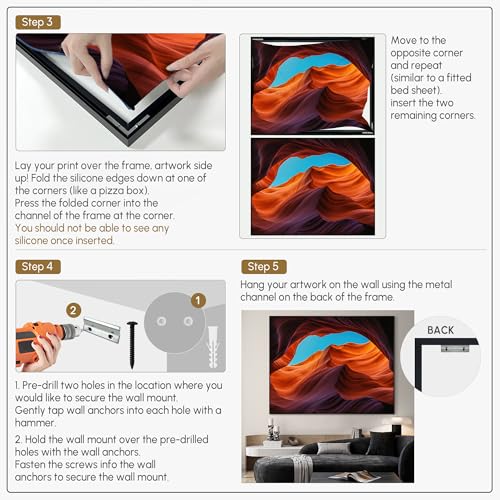 60"x72" Extra Large Framed Wall Art Antelope Canyon Rock Formation with Vibrant Colors for Home Living Room Bedroom Decor