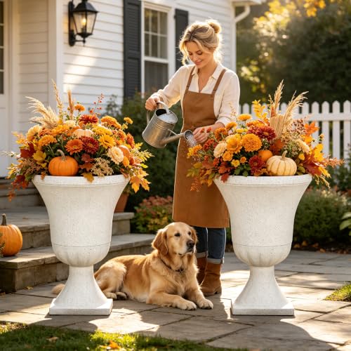Autodaya 22" Large Urn Outdoor Planters Set of 2 (2 Count)