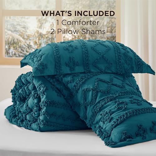 Tufted Boho Comforter Set Queen Size