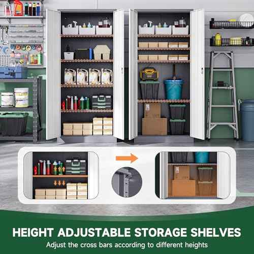 Metal Garage Storage Cabinets with Lock Door and Adjustable Shelves