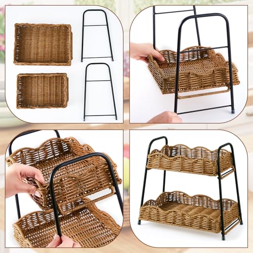 2 Tier Stackable Cabinet Organizer Shelves for Kitchen Counter
