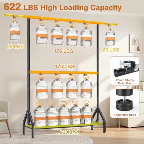 Double Rod Clothing Rack Load 622 LBS