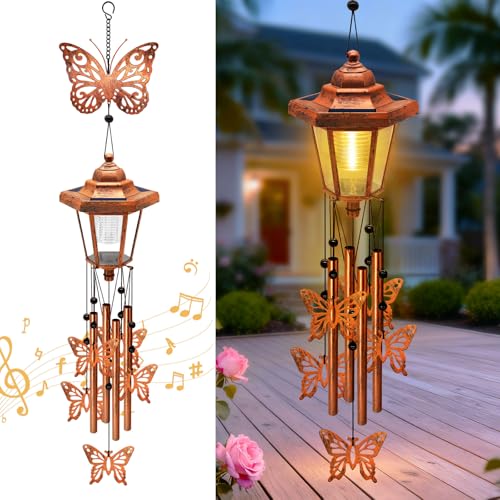 2 Pack Solar Butterfly Wind Chimes (2 Count)