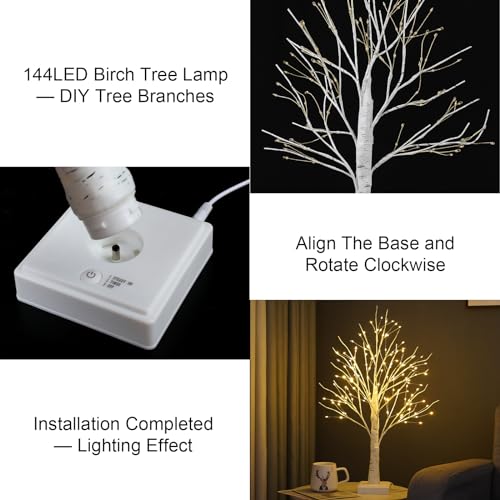 144 LED Birch Tree Lights with Remote Control