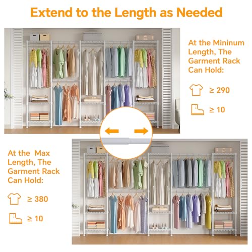 H11 Heavy Duty Clothes Rack White Clothing Rack for Hanging Clothes