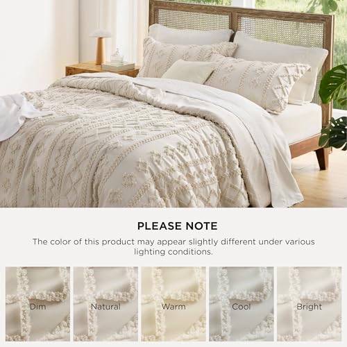 Tufted Boho Comforter Set Queen Size
