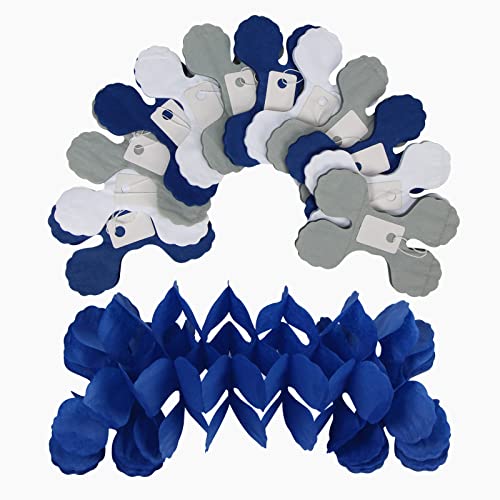 Navy Blue White (12 Count)
