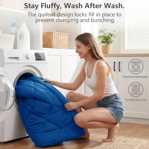 Queen Comforter Set Classic Blue