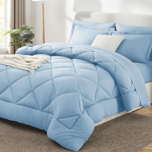 Queen Comforter Set with Sheets Baby Blue