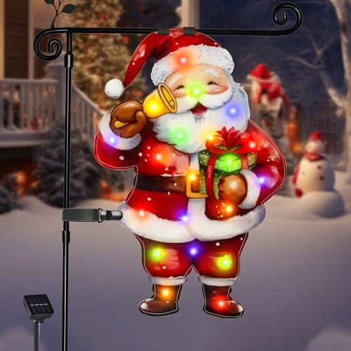 12x18 Lighted Christmas Santa Garden Flag