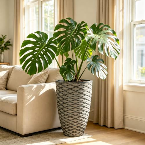 Autodaya 20" Tall Outdoor Planters Set of 2 Plant Pots (2 Count)