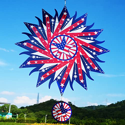 12in American Flag Patriotic Wind Spinner Gifts for Men Dad