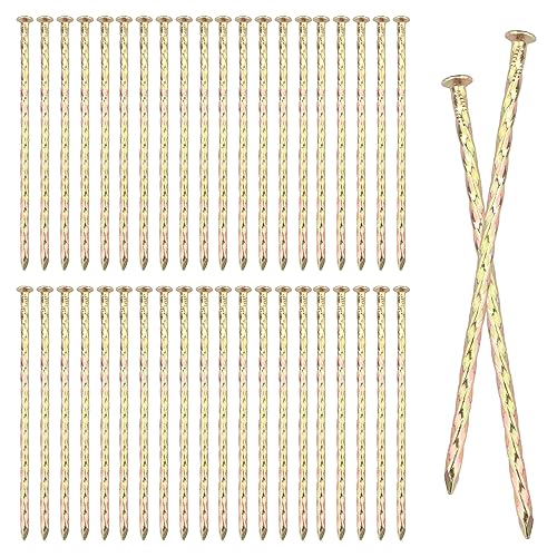 120 PCS 6 Inch Spiral Metal Galvanized Landscape Spikes (120 Count)
