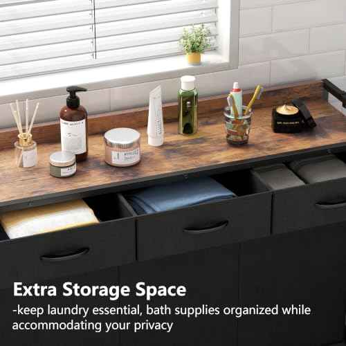 Laundry Hamper Laundry Basket with 3 Section Pull