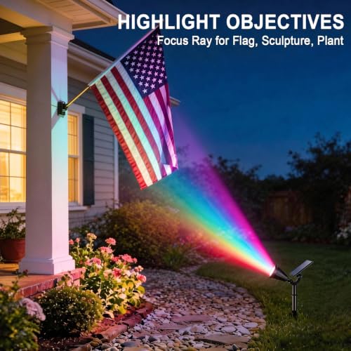 Solar Lights Outdoor Waterproof Flag Spotlights 2 Pack (2 Count)