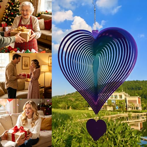 15in Large Heart Wind Spinner Garden Decor