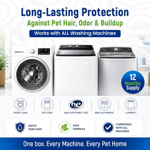 Deep Clean Washing Machine Cleaner Enzyme Pet Hair Dissolver (24 Count)