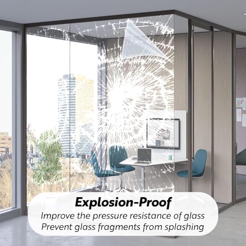 Security Safety Shatterproof Window Film 4 Mil Clear 35.4x157.4in