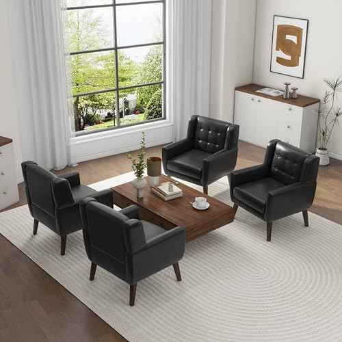 PU Leather Accent Chairs Set of 4 (4 Count)