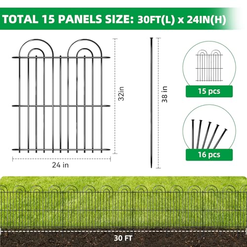 15 Panels No Dig Decorative Garden Fence