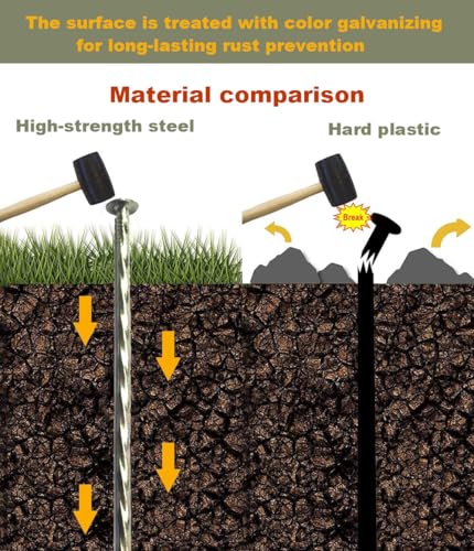 70 Pack 6"Artificial Turf Nails Garden Stakes Galvanized Landscaping Spikes (70 Count)
