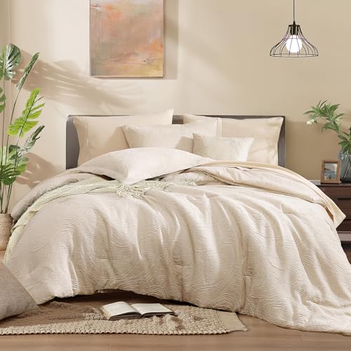 King Size Comforter Set 7 Pieces Birch Marble Bed in a Bag