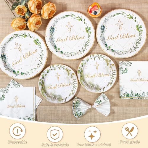 150Pcs Baptism Paper Plates & Napkins (150 Count)