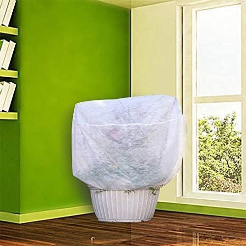 Agfabric Plant Covers Freeze Protection 39''Hx39''Dia 0.55oz Plant Frost Protection Covers Garden Plant Cover Drawstring Bags Winter Frost pests Protection,White