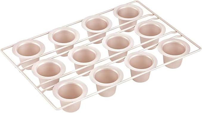 12 Cups Nonstick Popover Pan Muffin Cupcake Pan Pudding Pan Bakeware for Oven Baking, Frittatas, Muffins, Quiches, Pudding Cakes, Gold