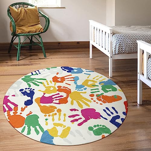 Colorful Round Rug for Kids Bedroom