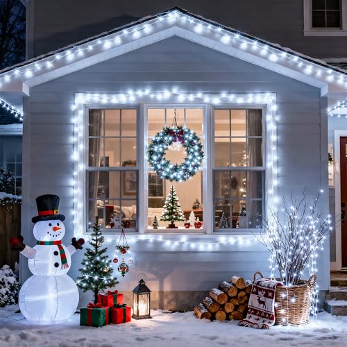 Clear Wire 163ft 500 LED White Christmas Lights Plug in (163 Foot)
