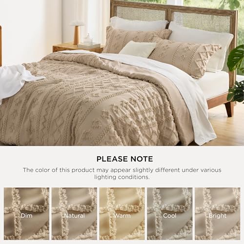 Tufted Boho Comforter Set Queen Size