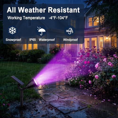 Solar Lights Outdoor Waterproof Flag Spotlights 6 Pack (6 Count)