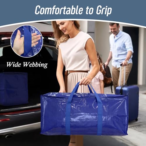 12 Pack Extra Heavy Duty Large Moving Bags with Strong Zipper (12 Count)