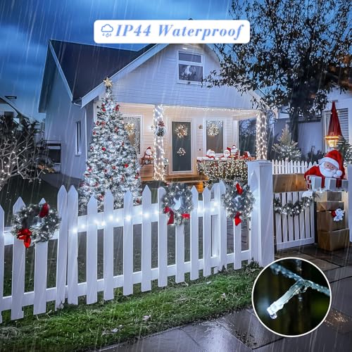 Clear Wire 720LED 230 FT White Christmas Lights with 8 Modes (230 Foot)