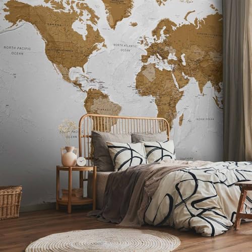 Wall Mural World Map 138x101 in (96.44 Sq Ft)