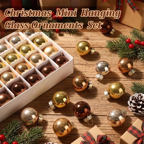 32 Pcs 1'' Mini Glass Christmas Ornament (32 Count)