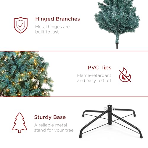 9ft Pre Lit Blue Spruce Christmas Tree