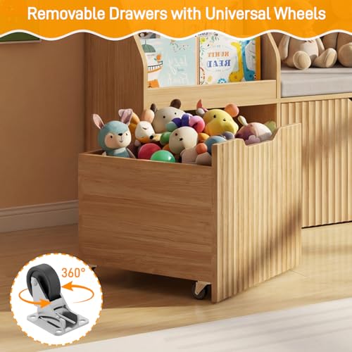 Kids Bookshelf with Reading Nook