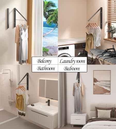 Clothes Drying Rack Wall Mounted (2 Count)