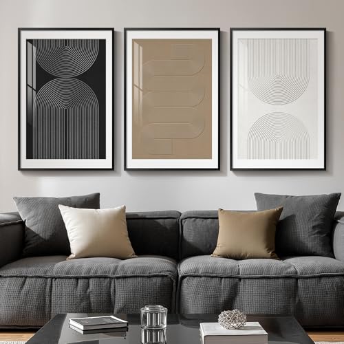 Framed Boho Neutral Abstract Wall Art Set (3 Count)