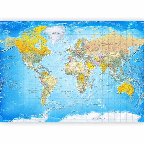 Wall Mural World Map 135x101 in (94.5 Sq Ft)