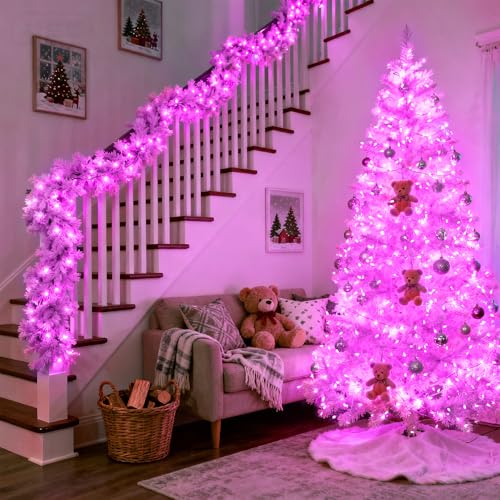 8 Modes 163ft 500 LED Pink Christmas Lights with Remote (163 Foot)